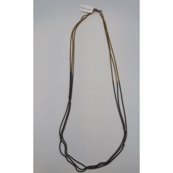 SILPADA ‘CASCADING COLOR-BLOCK’ 36 Inch 2-TONED BRASS/BLACK NECKLACE KRN0009 NWT - Picture 6 of 7